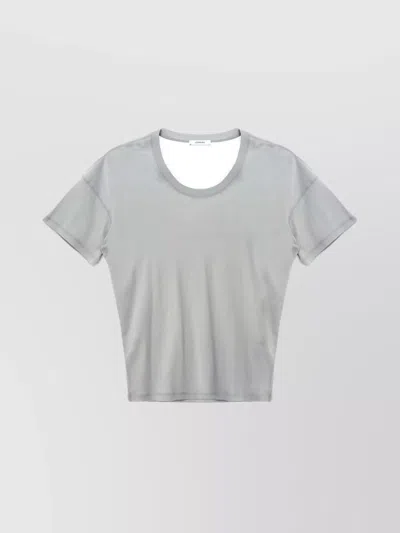 Lemaire Cotton T-shirt Drop Shoulder In Blue