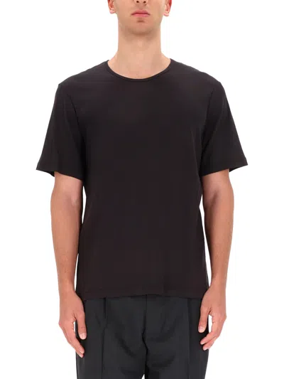 Lemaire Cotton T-shirt In Brown