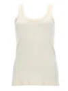 Lemaire Off White Solid Round Neck Top In Neutral
