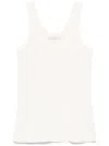 Lemaire Ribbed Cotton Tank Top In Light Cream
