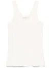 Lemaire Ribbed Cotton Tank Top In Light Cream