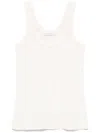 Lemaire Ribbed Cotton Tank Top In Neutrals