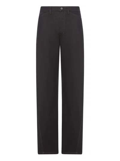 Lemaire Cotton Trousers In Black