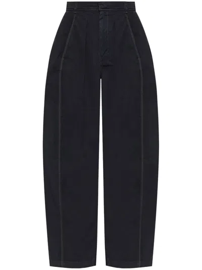 Lemaire Cotton Trousers In Black