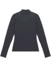 Lemaire Fitted Turtleneck Top With High Neckline And Smooth Fabric In Black