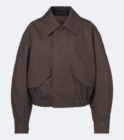 Lemaire Cotton Twill Blouson Jacket In Brown