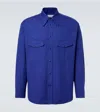 Lemaire Cotton Twill Western Shirt In Blue