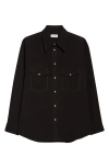 Lemaire Cotton Twill Western Snap-up Shirt In Black