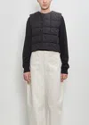 Shop Lemaire Cotton Wadded Gilet In Black
