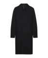 Lemaire Cotton-wool Single Breasted Coat In Black