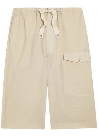 Lemaire Cotton-blend Cargo Shorts In White