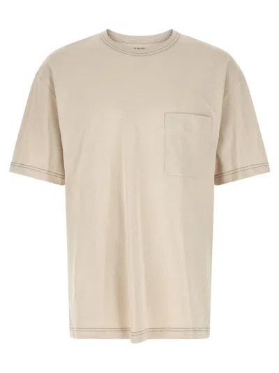 Lemaire Cotton-linen Blend T-shirt In Beige