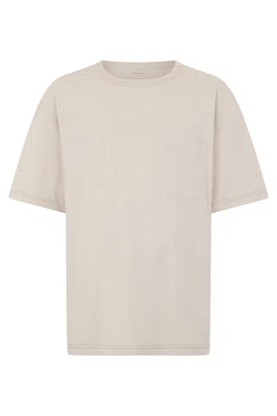 Lemaire Cotton-linen T-shirt In Neutral