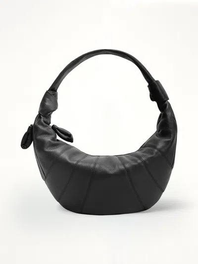 Lemaire Cowhide Fortune Croissant Bag In Black
