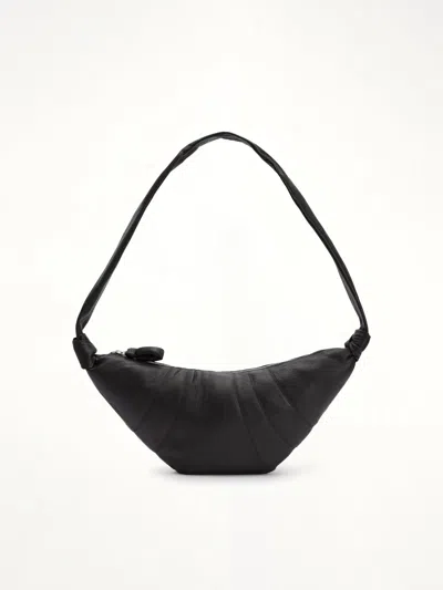Lemaire Cowhide Medium Croissant Bag In Black