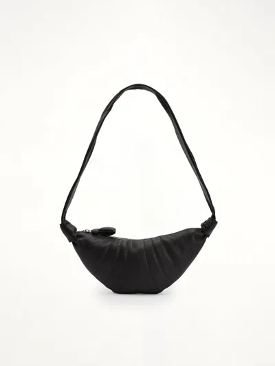 Lemaire Cowhide Small Croissant Bag In Black