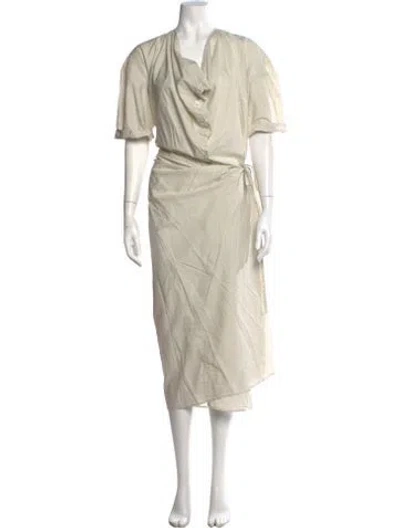 Pre-owned Lemaire Cowl Neck Long Dress In Neutral