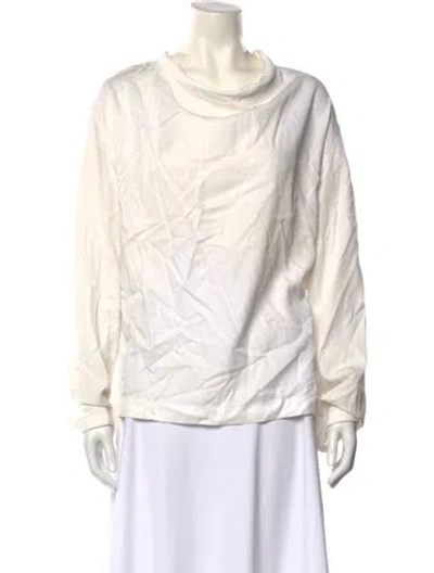 Pre-owned Lemaire Cowl Neck Long Sleeve Blouse In Neutral