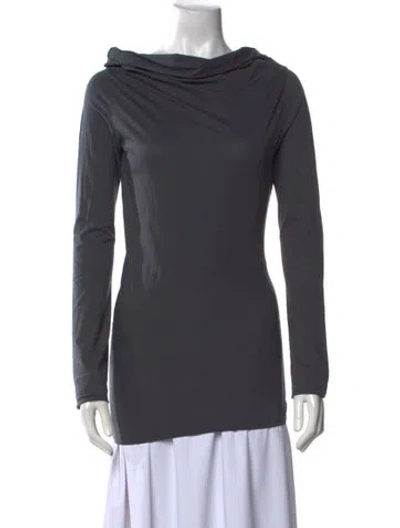 Pre-owned Lemaire Cowl Neck Long Sleeve Top In Gray