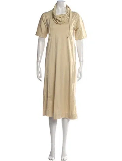 Pre-owned Lemaire Cowl Neck Midi Length Dress In Neutral