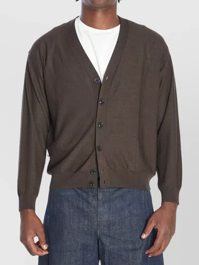 Lemaire Cozy Twisted Knit Cardigan In Brown