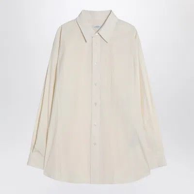 Lemaire Cream Cotton Shirt Men In Neutral