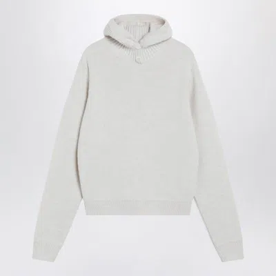 Lemaire Cream Hooded Sweater In White
