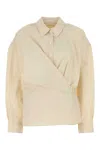 Lemaire Straight Collar Twisted Shirt In Neutral