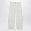 Lemaire Cream Trousers With Belt In White