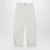 Lemaire Cream Trousers With Belt In Blue