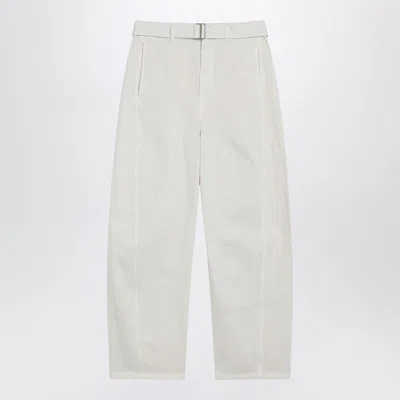 LEMAIRE LEMAIRE  CREAM TROUSERS WITH BELT