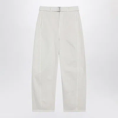 Lemaire Cream Trousers With Belt Women In White