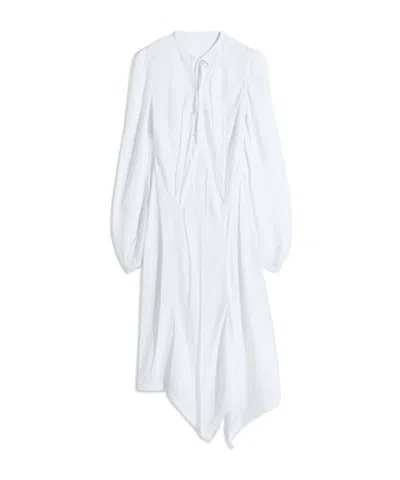 Lemaire Creased Bias Dress In Poly Viscose Twill In White