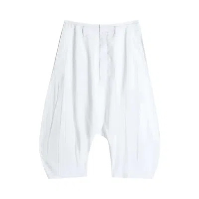 Pre-owned Lemaire Creased Dropped Crotch Bermudas 'chalk' | White | Women's Size 36