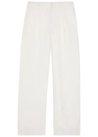 Lemaire Creased Satin Trousers In White
