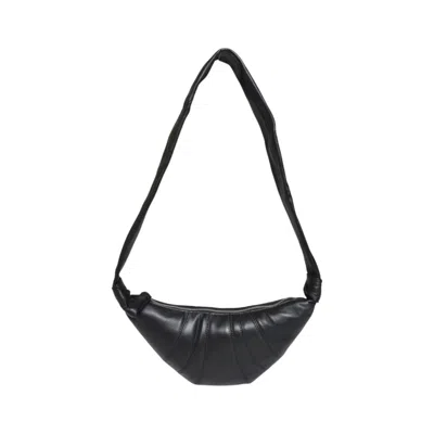 Lemaire Crescent-shaped Leather Shoulder Bag With Padded Strap In Black