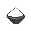 Lemaire Crescent-shaped Smooth Leather Bag With Pleated Detailing In Black