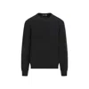 Lemaire Black Crew Neck Pullover In Black