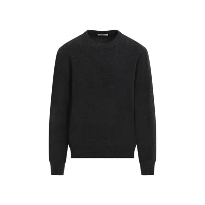 Lemaire Black Crew Neck Pullover In Grey