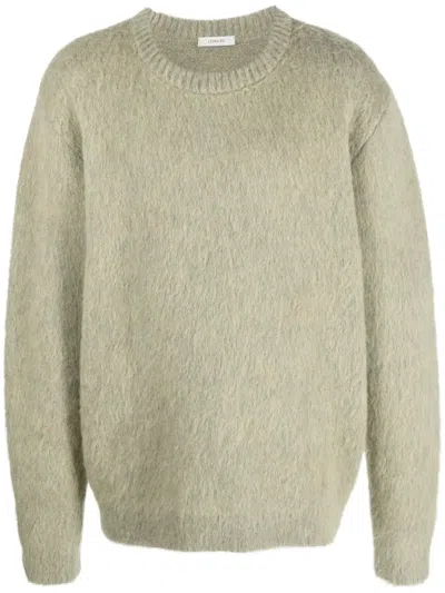 Lemaire Crew-neck Brushed-effect Jumper In Grey