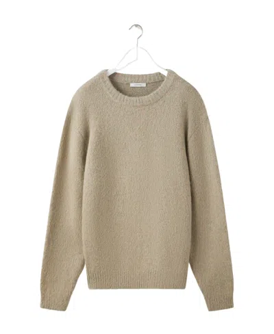 Lemaire Crew-neck Brushed-effect Jumper In Nude