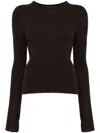 Lemaire Ribbed Crew-neck Knit Jumper In 褐色