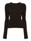 Lemaire Ribbed Crew-neck Knit Jumper In Brown