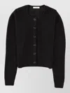 Lemaire Crew Neck Knitwear Long Sleeve Ribbed Style In Black