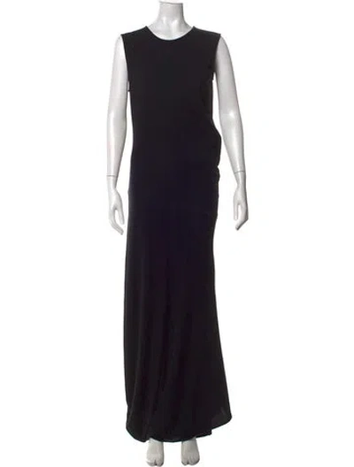 Pre-owned Lemaire Crew Neck Long Dress In Black