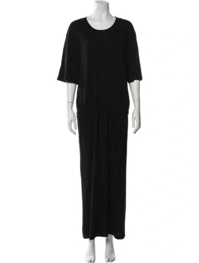 Pre-owned Lemaire Crew Neck Long Dress In Black