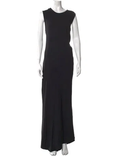 Pre-owned Lemaire Crew Neck Long Dress In Black
