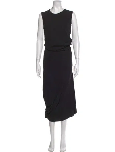 Pre-owned Lemaire Crew Neck Long Dress In Black