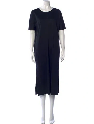 Pre-owned Lemaire Crew Neck Long Dress In Blue