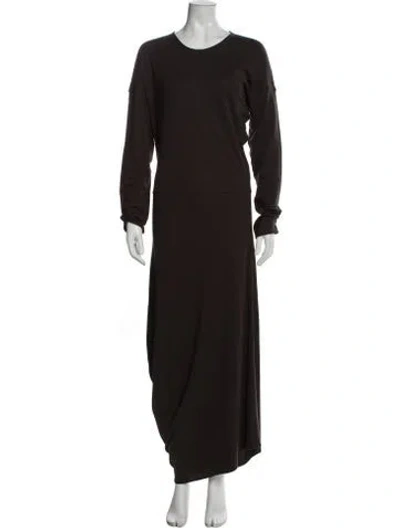 Pre-owned Lemaire Crew Neck Long Dress In Brown